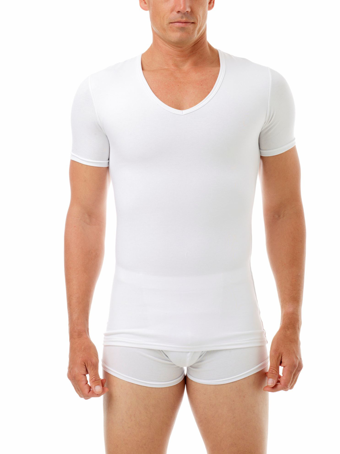 Men's Cotton Concealer V-neck T-shirt
