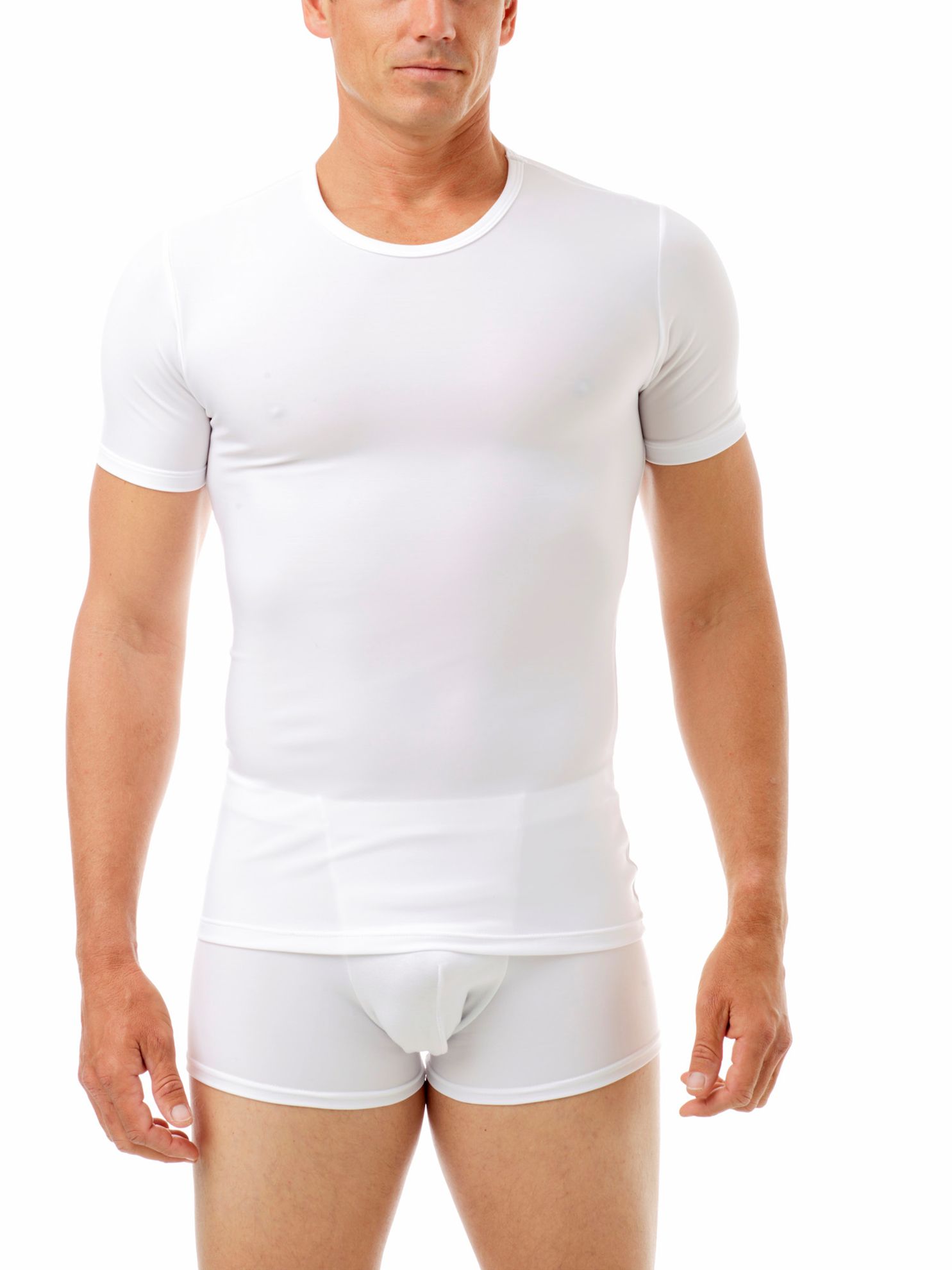 Athletic Works Adult Compression Crewneck Tee, Large, White