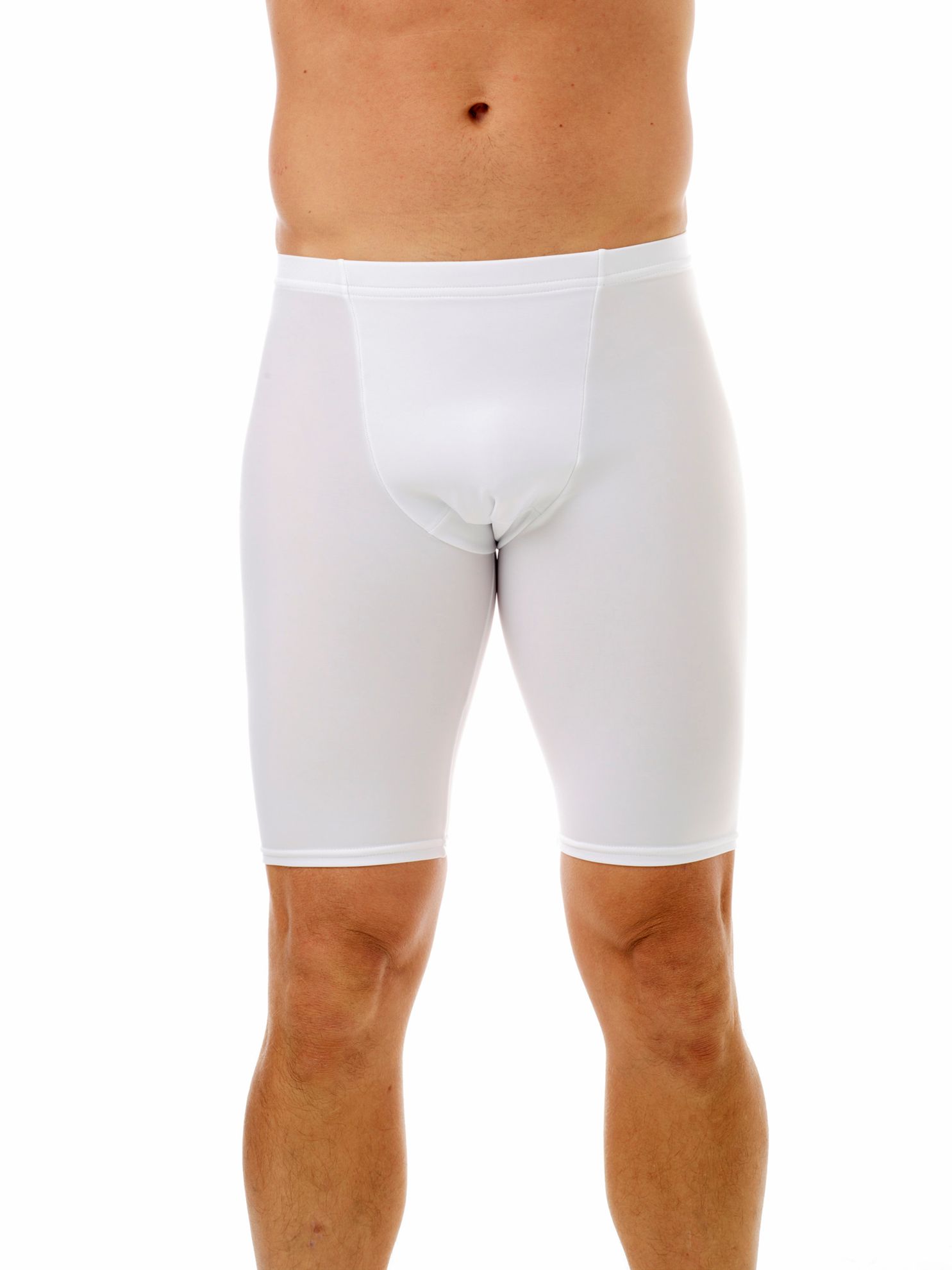Underworks Mens Microfiber Performance Compression Pants - White - XS