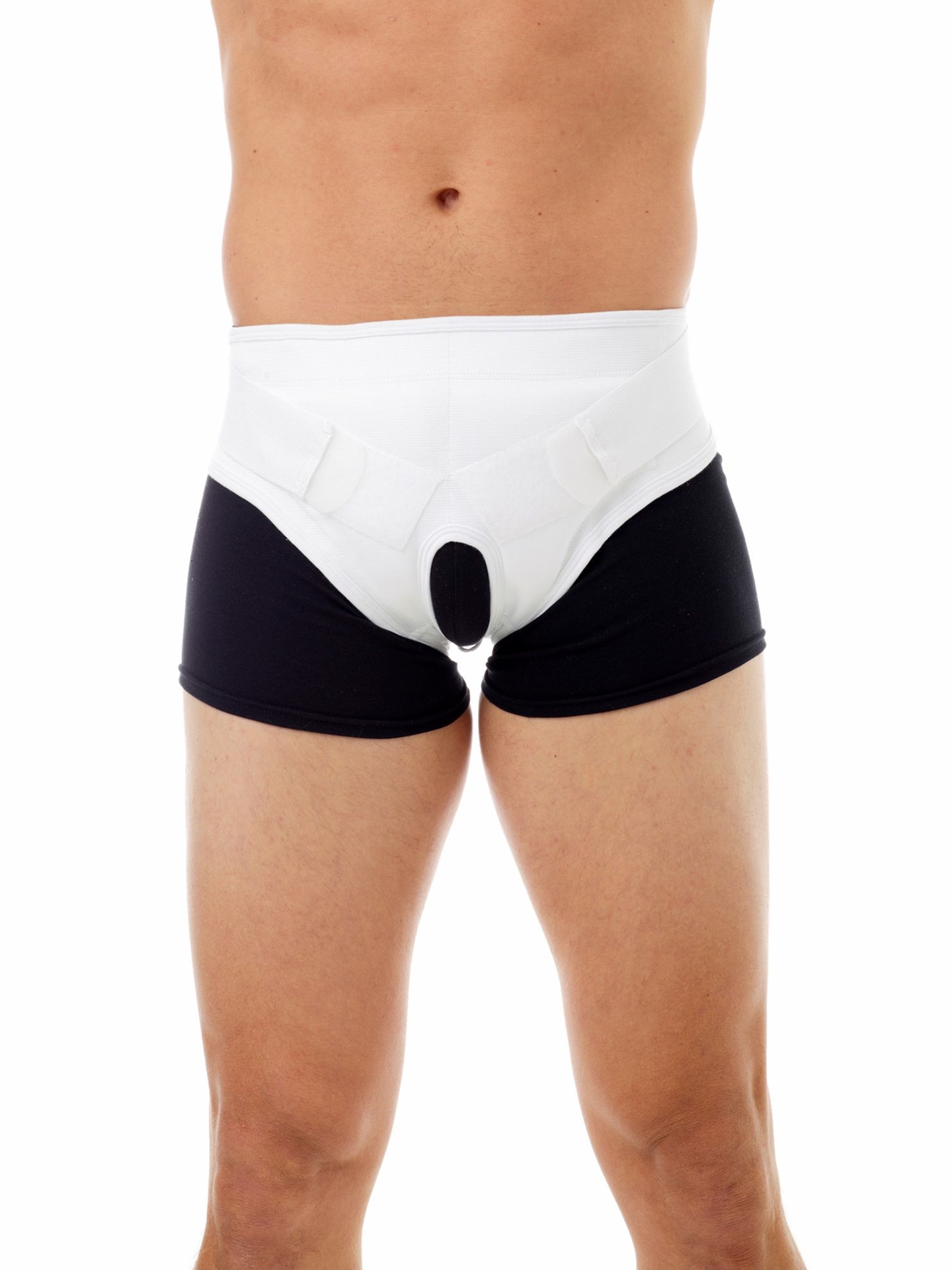 Mens Hernia High Waist Support Girdle With Legs In Black