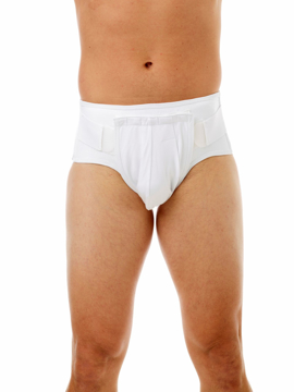 Underworks Unisex Inguinal Hernia Cotton Comfort Support Brace with Hot  Cold Therapy Gel Pads - Single or Double - White - S