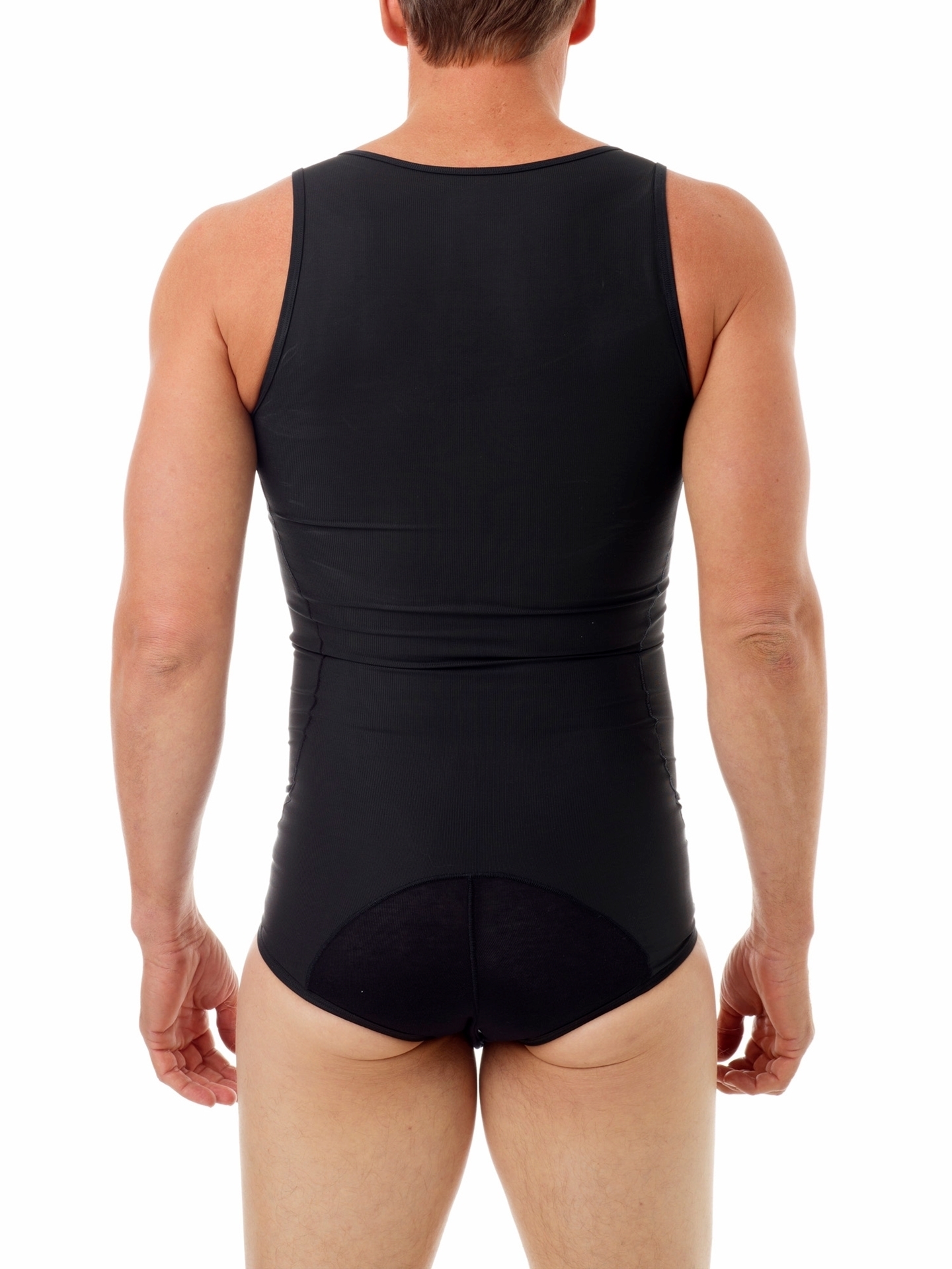 Underworks Men Compression Bodysuit with Rear Zipper 