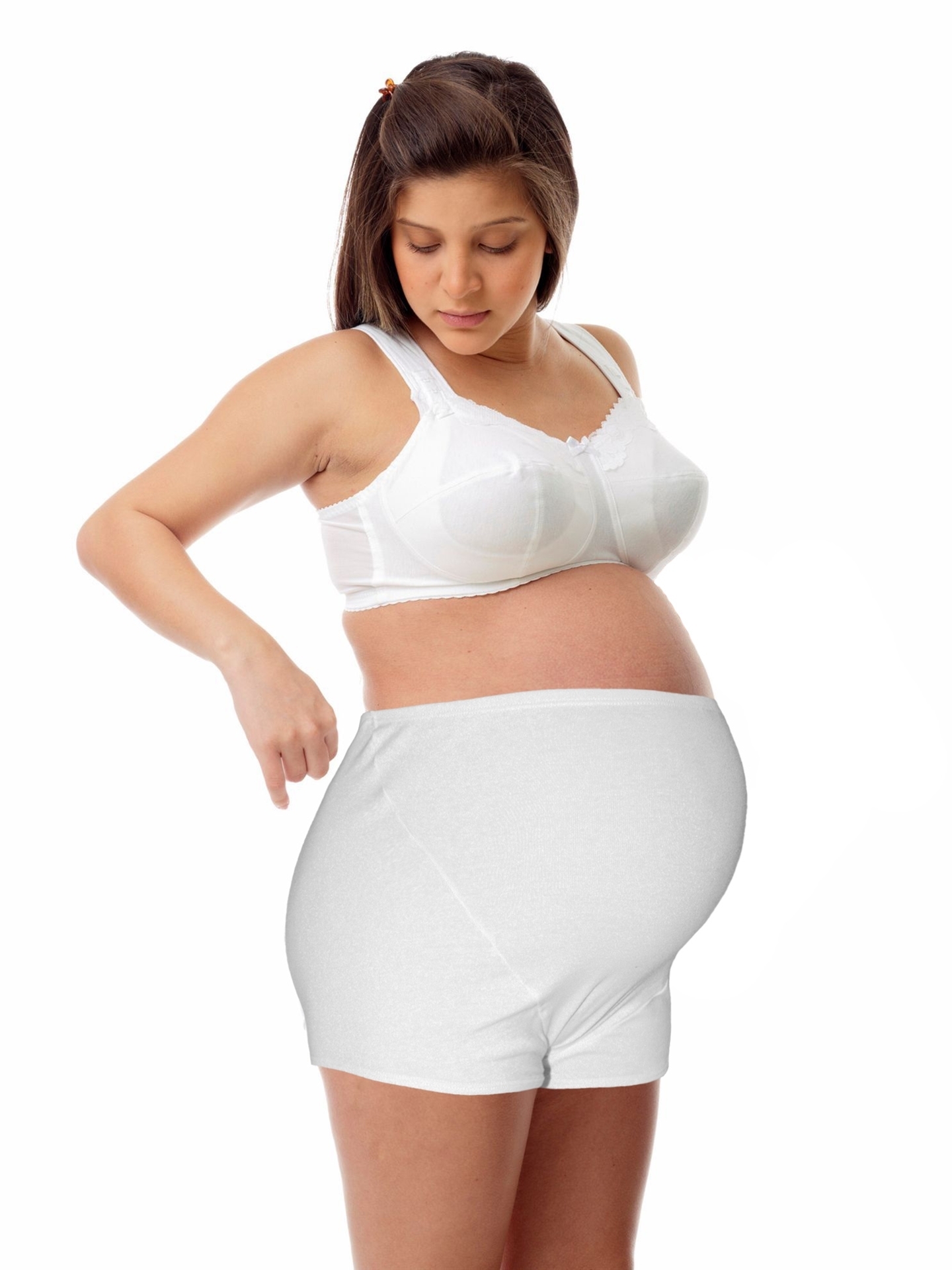 Underworks Full Cut Maternity Panties 3-Pack - White - S/M