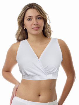 Underworks Mastitis Therapy Bra with Pocket - Hot Compress Pads Included -  Adjustable - Postpartum Breast Engorgement Relief - 36-38-bcd - White