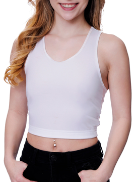Underworks Womens Ultra Light Cotton Spandex Compression Crew Neck Top Long  Sleeves - White - XS