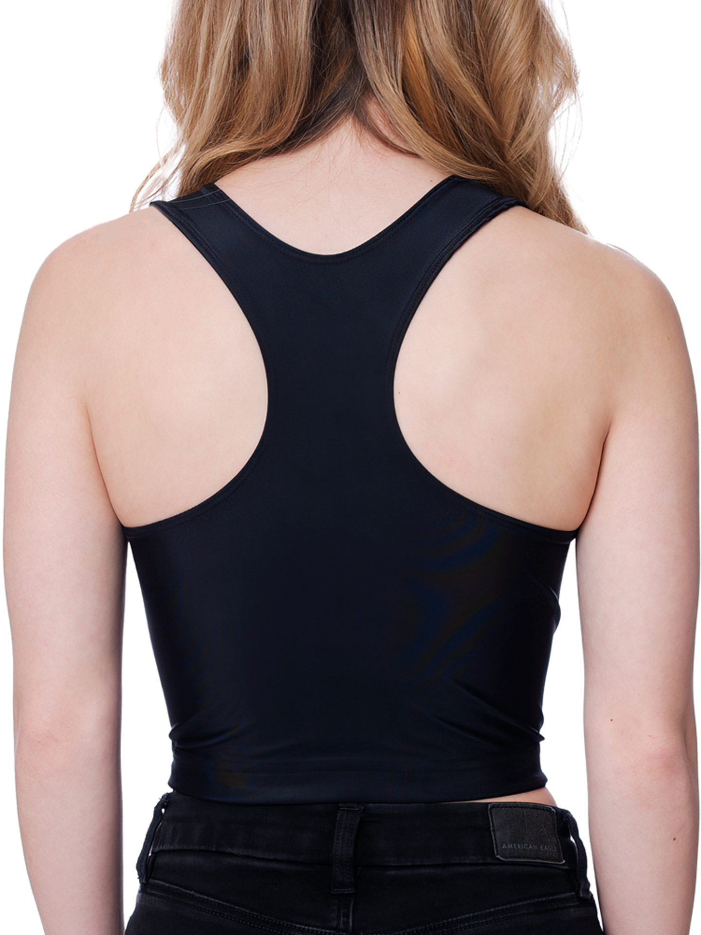 Womens Firm Compression Racerback Crop Top Chest Binder and